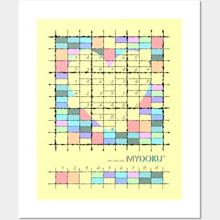 Mydoku_004_H001_004_F: Sudoku, Sudoku coloring, logic, logic puzzle, holiday puzzle, fun, away from screen Posters and Art